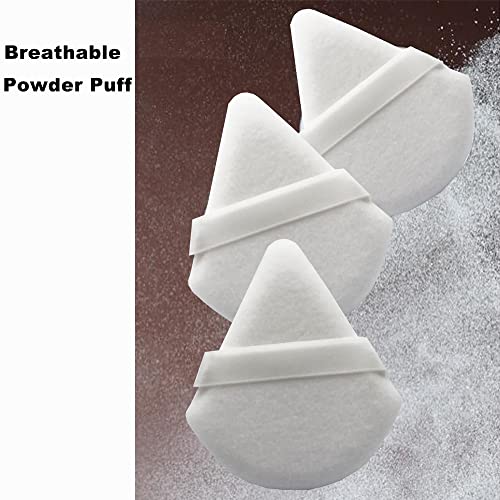 12Pcs Triangle Powder Puff, Soft Powder Puffs For Face Powder, Velour Makeup Puff With Triangle Shape, Easily Get In The Corner Of Eyes & Nose, Make Your Skin Looking Flawless #TOP4