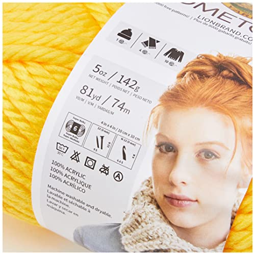 Lion Brand Yarn Hometown Yarn, Bulky Yarn, Yarn For Knitting And Crocheting, 1-Pack, Pittsburgh Yellow #TOP5