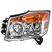 2 Piece Headlight Assembly Set Chrome Bezel Driver & Passenger Side Compatible with Nissan Armada 2008-2015 NI2502175 NI2503175 260109GA0B 260609GA0B