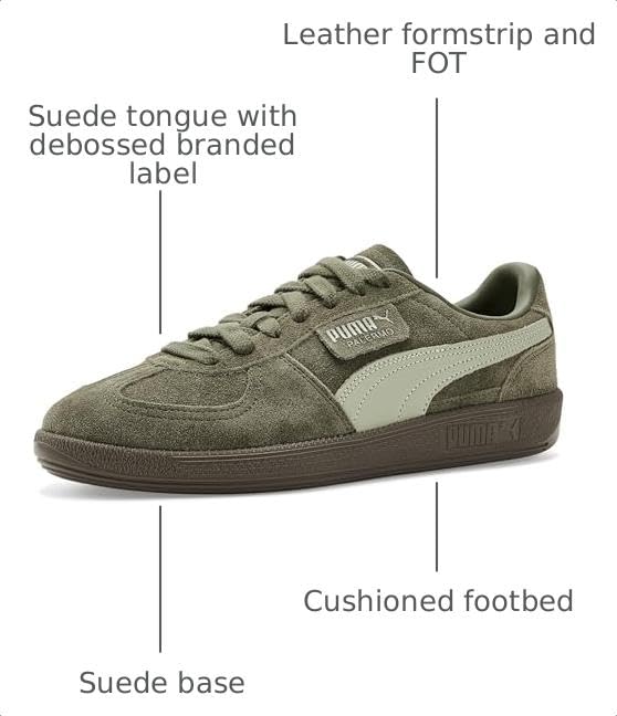 Image of PUMA Mens Palermo Lace Up Sneakers Shoes Casual - Green - Size 12 M