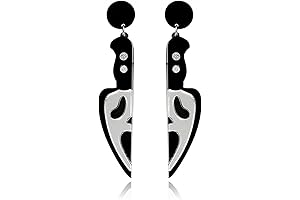 Halloween Gothic Horror Skeleton Knife Earrings: Perfect for a Spooky Costume