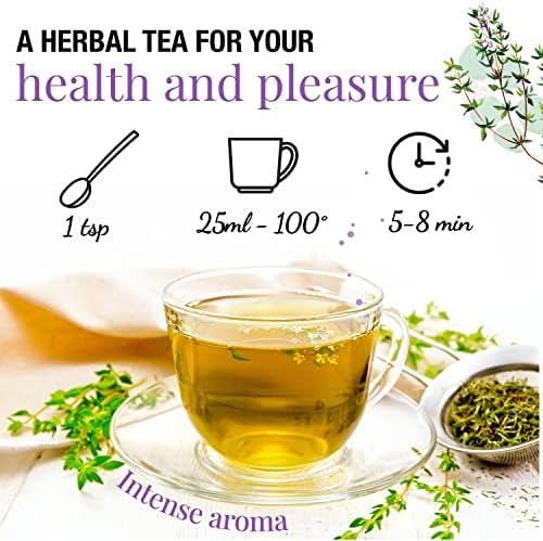 ORIGEENS THYME TEA ORGANIC Origin France 100g | Organic Dried Thyme Leaves for Cough tea and Cooking | Organic Thyme Dried