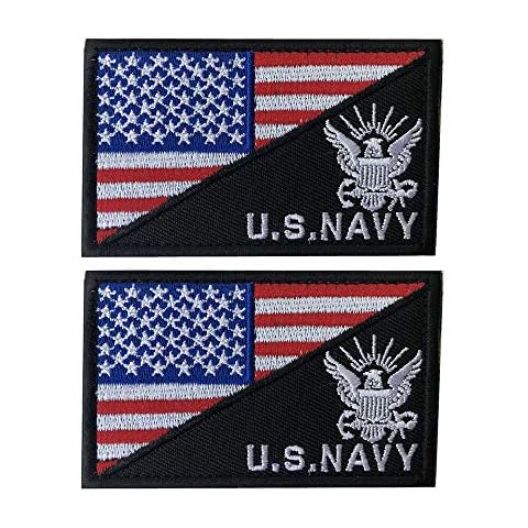 X.Sem U.S.Navy USN Patch - 2 Pack Tactical Patches Embroidery Morale Emblem (Red White(Eagle)) Cover