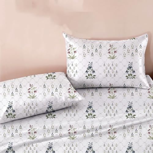 Image of Ishro Home Premium Bedsheet for Double Bed with 2 Pillow Covers - Cloud Cotton Bedsheet, Soft, Silky Smooth & Wrinkle Resistant, Luxury Printed Design (Flat Double Bed Size, Kyoto Bloom)