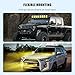 Future Eyes 180W LED Light Bar Amber White Off Road Fog Lights, Dual Color Spot Beam LED Pod Lights with Blue Coated Optical Glass Lens, DRL Auxiliary Work Lights for Truck SUV ATV Jeep, 2PCS
