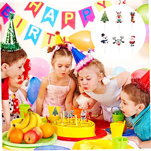 Amosfun 30 Peças De Inserção De Bolo Enfeites De Cupcake Palitos De Bolo De Boneco De Neve Palhetas