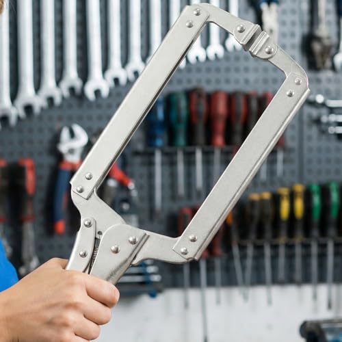 Image of 4 PCS 18 Inches C-clamp Locking Pliers with Swivel Pads, Locking Clamp Pliers, Welding Clamps for Wood Working and Welding