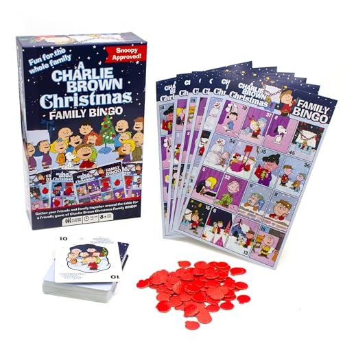Peanuts Charlie Brown Christmas Family Bingo Game