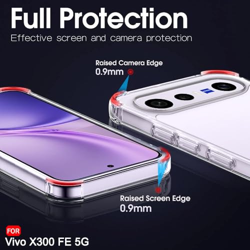 Image of TheGiftKart Crystal Clear Back Cover Case for Vivo X300 FE 5G | 360 Degree Protection | Shock Proof Design | Transparent Back Cover Case for Vivo X300 FE 5G (PC & TPU, Transparent Bumper)