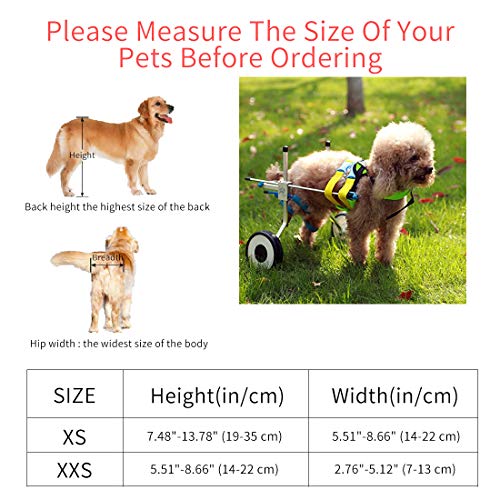 Beetla Adjustable Pet Wheelchair For Small Dog Cat/Doggie/Puppy Walk, 2 Wheels Cart Pet Wheelchair For Handicapped Hind Legs, Shipped From Us #TOP1