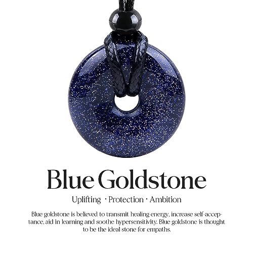 Magic Human Gemstone Crystal Necklace Pendant - Healing Good Luck Donut Crystal Stone Jewelry Necklace - Positive Energy Amulet Unisex Adjustable Cord3