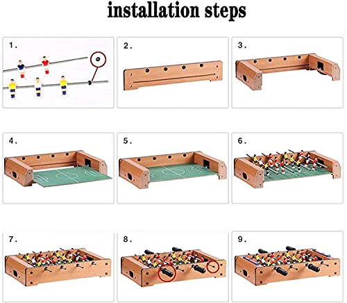 HUIBBGO Tischfußballtisch mit 2 Bällen, 2 manuellen Torschützen, Mini-Fußballtisch aus Holz für drinnen und draußen – Bild 4