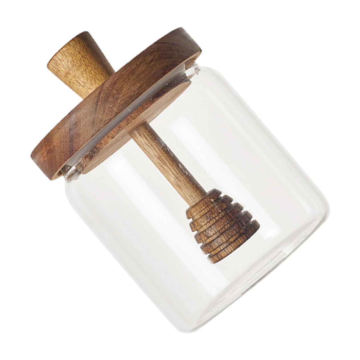 Honigbehälter aus Glas 500ml mit Holzdeckel und Schöpfkelle