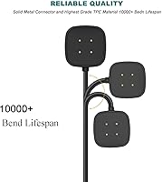 Vista 3 de Para Versa 4 Charger Versa 3 Cable de carga de pared compatible con Fitbit Versa 4/Versa 3 / Sense 2/Sense Smart Watch Cable de carga