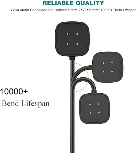 Miniatura 3 de Para Versa 4 Charger Versa 3 Cable de carga de pared compatible con Fitbit Versa 4/Versa 3 / Sense 2/Sense Smart Watch Cable de carga