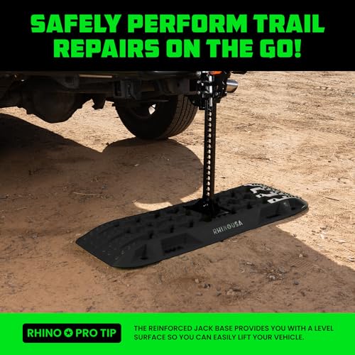 Image of Rhino USA Off-Road Traction Boards (2-Pack) - Sand, Mud & Snow (Black)