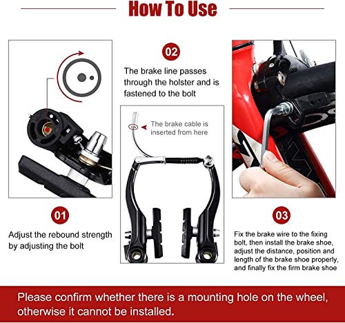 Leosportz Complete Cycle Brake Set - Front and Rear V Breaks with Pads, Brake Lever, and Cables | Compitable with Hybrid, Racer and Mountain Bikes (Compete Brake Set) 4
