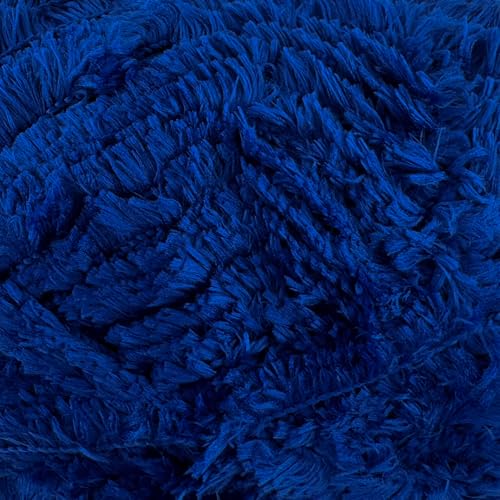 Image of Plush Faux Fur Bulky Yarn, Super Soft Fluffy Fuzzy for Knitting Crocheting Crafting, 100 Gram (3.53 Ounces) 109 Yards (100 Meters) (Navy Blue) (3 Skeins)