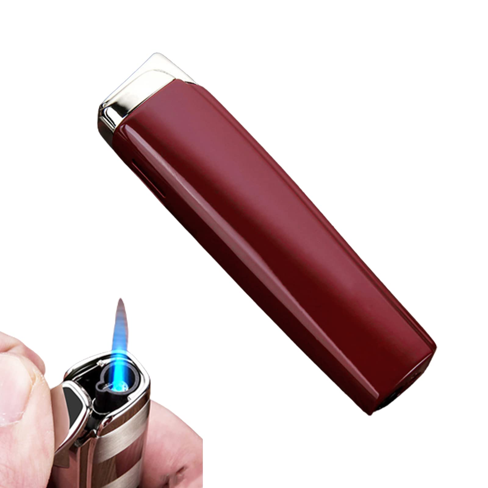 Encendedor de Antorcha de Metal Portátil, Encendedor de Gas Butano a Prueba de Viento, Encendedor de Llama Única, Combustible Recargable, Sin Dispositivos de Gas