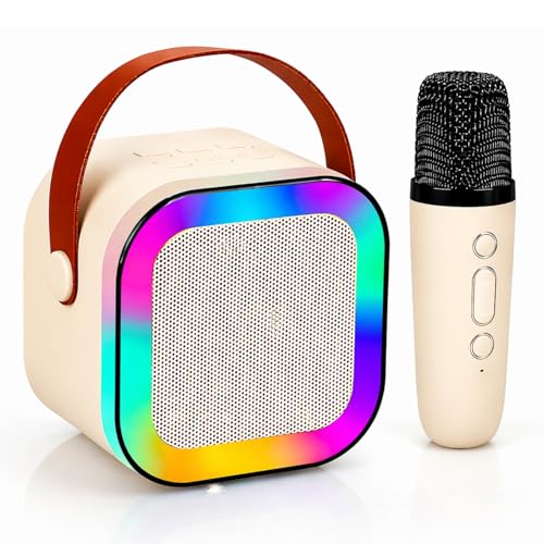 Image of One94Store Wireless Karaoke Microphone with Speaker | Bluetooth Mini Mic with LED Lights & Voice Effects | Portable Singing Microphone for Kids & Adults Party Music Toy