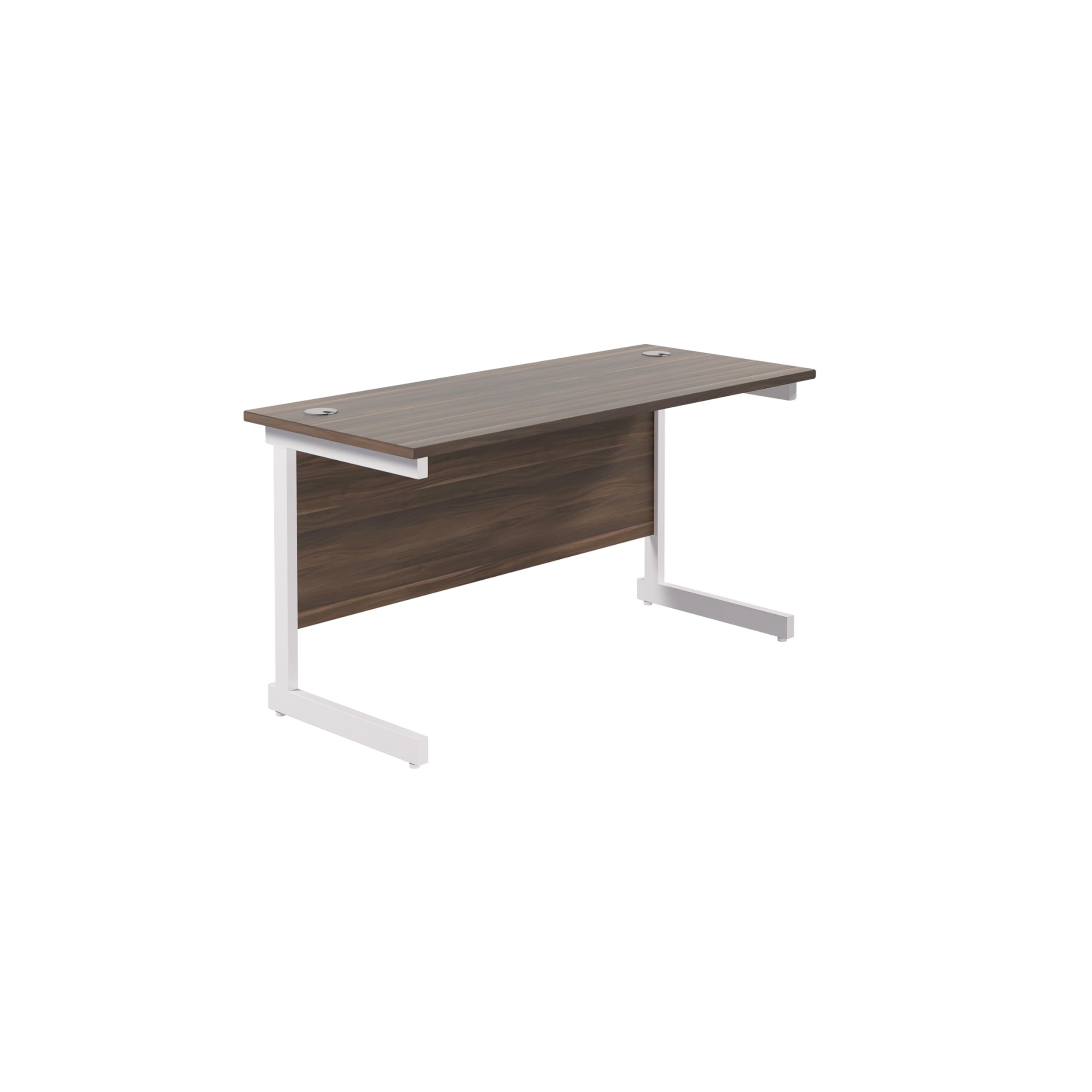 Office Hippo Heavy Duty Rectangular Cantilever Desk - Home Office Table + Integrated Cable Ports, PC Desk - 5 Yr Warranty - Silver Frame/Oak Top, 120cm x 80cm — view 10