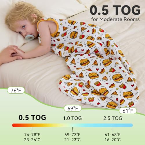 Image of Bamboo Viscose Sleep Sack for Baby, 1.0 & 0.5 Tog Wearable Blanket