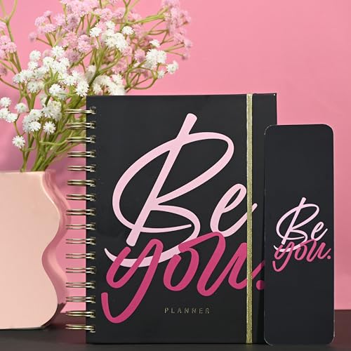 Image of Planner Kit, Planner Set Includes A5 Journal (22x17cm) 262 Pages, 120 GSM, Weekly Planner, Desk Calendar 2026, Stickers Book and Bookmark (The Bold Edition)