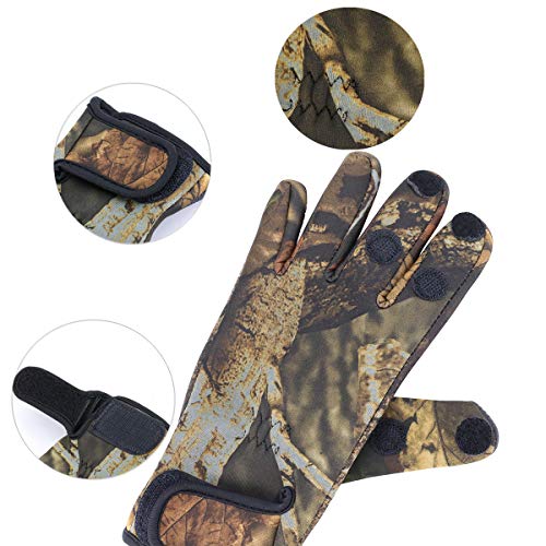 Bb Hapeayou Fingerless Neoprene Fishing Gloves For Men & Women- Anti-Slip, Waterproof, Lightweight, Great For Cold Weather (Camouflage,1 Pair) #TOP3