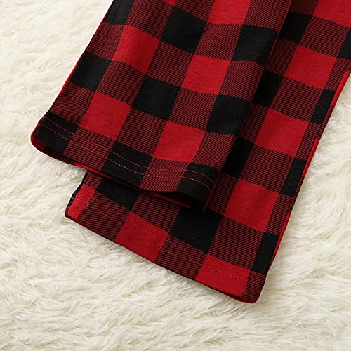 Kerst Bijpassende Familie Pyjama Set Elk Rode Grid Broek Nachtkleding Set Voor Womens Mannen Kid Baby Pet Xmas Vakantie Nachtkleding Kleding Outfits - Afbeelding 8