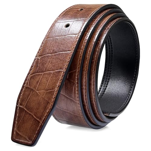 Reversible Dress Belt Strap Replacement Genuine Leather 1-1/8