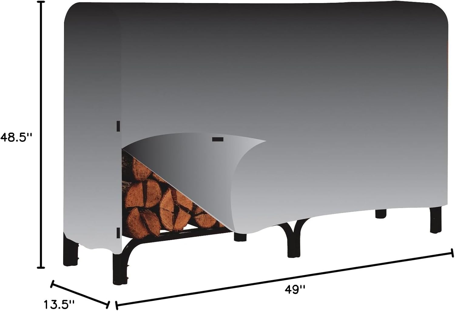 Panacea 15214 Vinyl Log Rack Cover, Black, 8-Feet