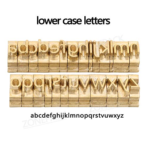 ZONEPACK Embossing Mold Copper Brass Stamping Flexible Letters Numbers Alphabets Symbols Characters DIY Gifts (Microsoft Elegant black with Wood Box)