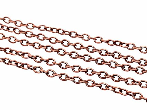 2 m Gliederkette in antik Kupfer, 3,5 x 2,5 mm von Vintageparts, DIY-Schmuck