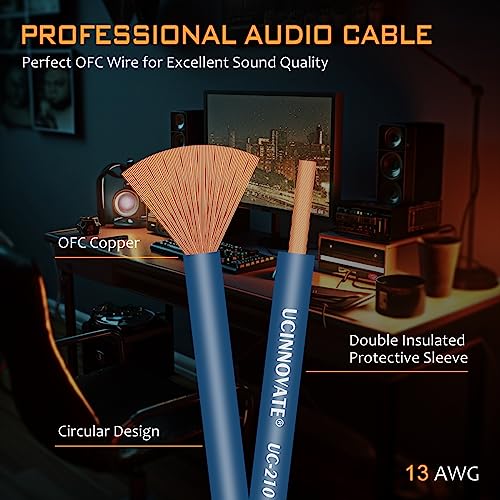 VVFLED 2 Pack Bi-wire Speaker Cable with Gold Plated Banana Plugs - Image 4