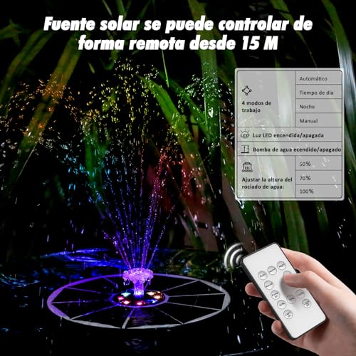 AISITIN-65W-Fuente-Solar-con-Mando-a-Distancia-Fuente-Jardin-Exterior-Bomba-de-Piscina-con-BateriaDiferentes-Bombas-de-Agua-de-Boquilla-para-Jardin-Estanque-Bano-de-Pajaros-DIY-Paisaje-Acuatico