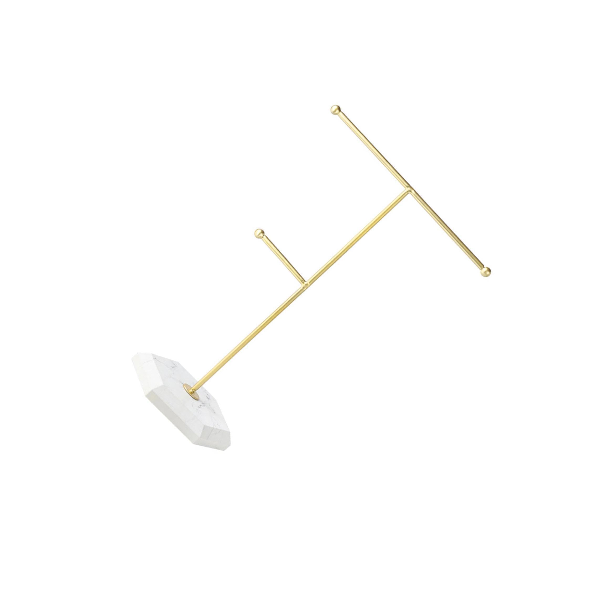 TWISAXC Jewelry Organizer Metal Jewelry Organizer Showcase Dresser Home Multi Functions Display Stand Earrings Watches Rings Bracelets Holder Necklace Hanger, Gold, 18.5x26cm