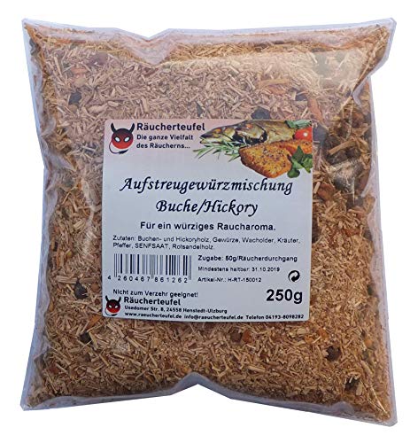 Räucherteufel Aufstreugewürzmischung Buche/Hickory 250g, Wood Smoking Chips, Räucherchips, Smoker