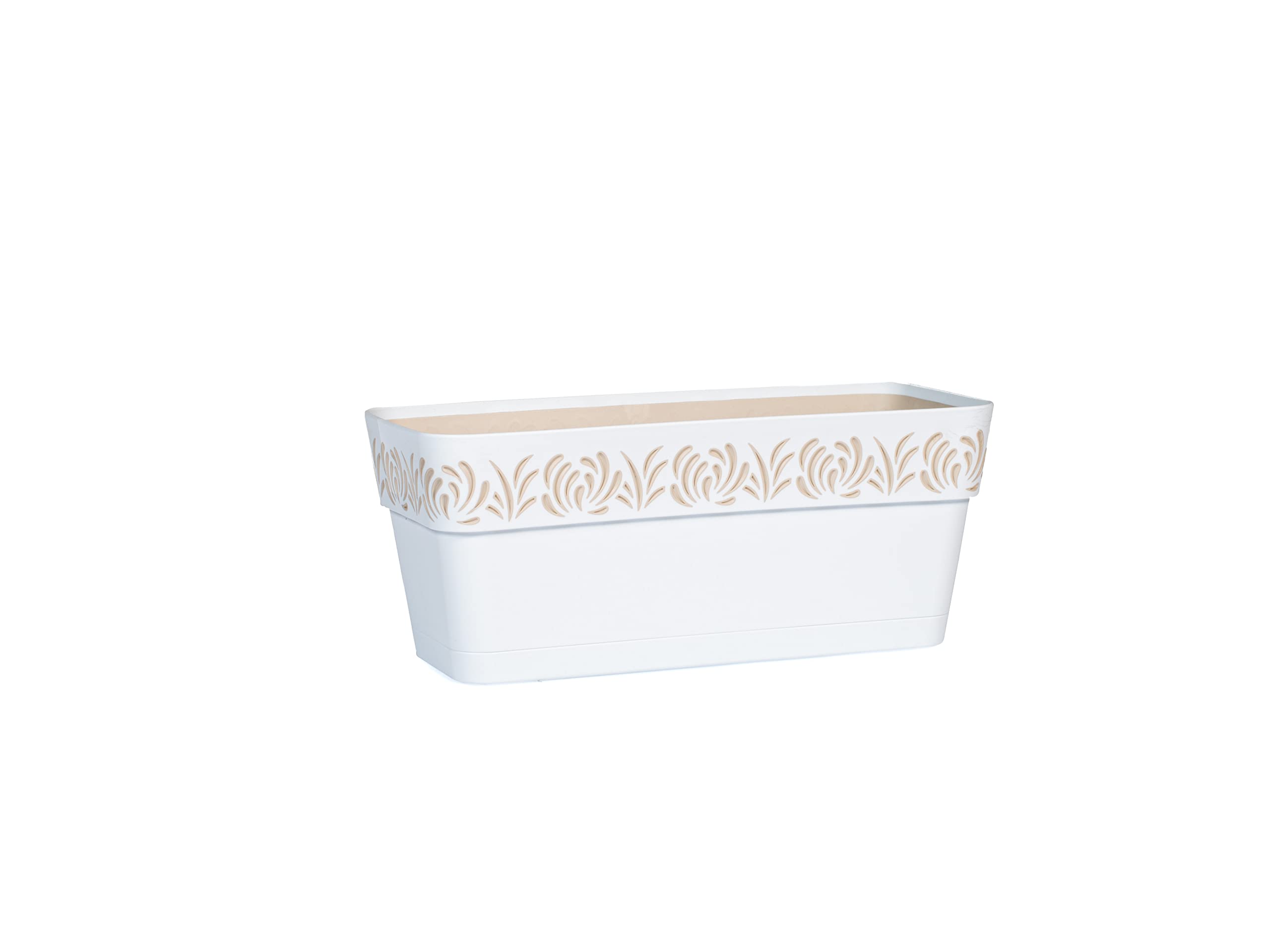 Stefanplast Vaso Gaia Rettangolare Riserva Acqua Bianco 30cm - 4