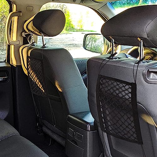 Cargo Nets For Motorcycle Helmet, 2 Pack Elastic Bungee Net Storage Organizer Luggage Net Double Layer With Hooks For Motorbike E-Bike Trike Bicycle (11X9.8 Inch) #TOP5