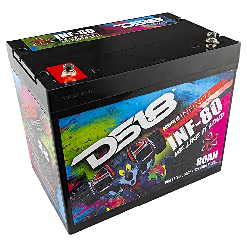 DS18 INF-80AH 2300 Watts AGM Power Cell 12 Volt Battery M6 Bolt Terminal Maintenance Free - High Performance for Car Audio, Motorsports, Motorcycle, Jet Ski, ATV & UTV