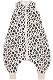 MEYCO Baby Summer Pyjama Jumper Leopard (Saco de Dormir aireado para el Verano, 100% algodón, para un Confort de sueño súper Suave y Acogedor, tamaño: 104 cm), Sand Melange