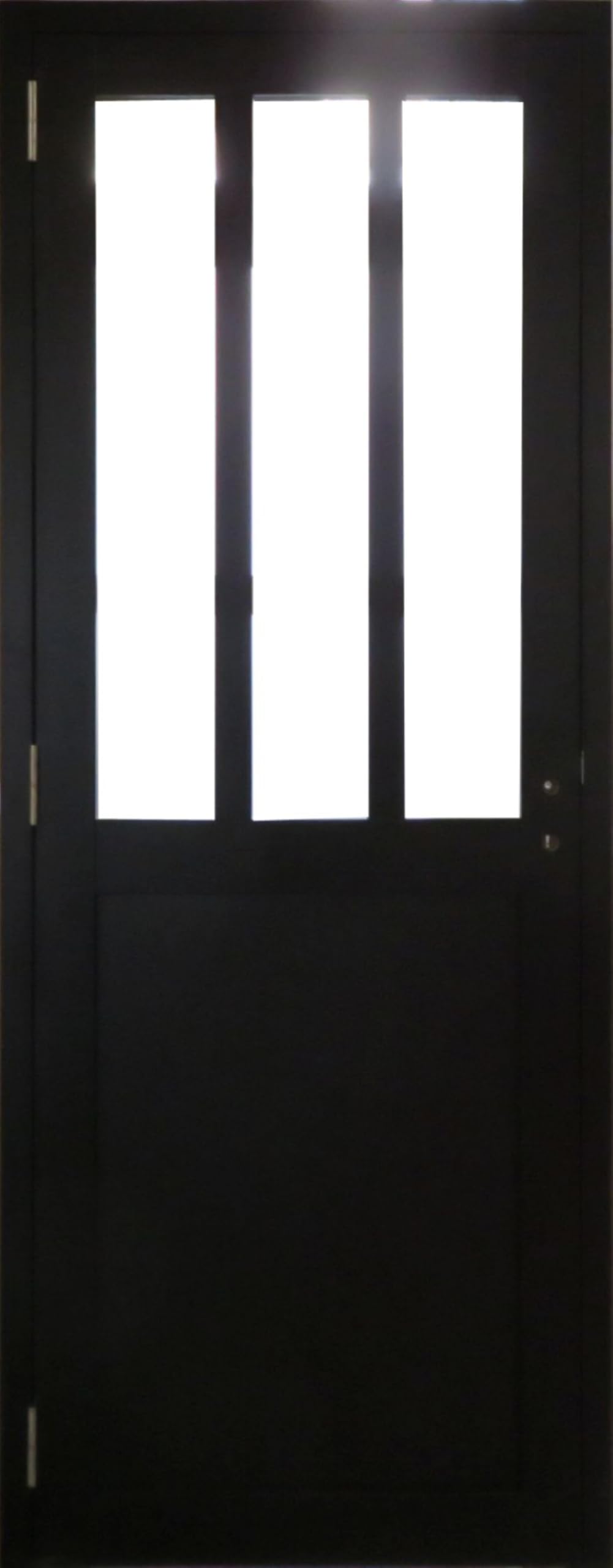 bloc Porte Atelier Noir H204 X L73 Poussant Droite Côtes Tableau Gd Menuiseries