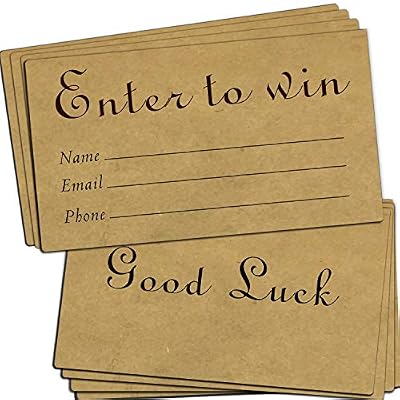 Enter to Win Cards - 3.5 x 2 Inches Raffle Tickets Kraft Enter to Win Entry Form Cards for Contests, Raffles, Ballots,Drawings (100 Pcs)