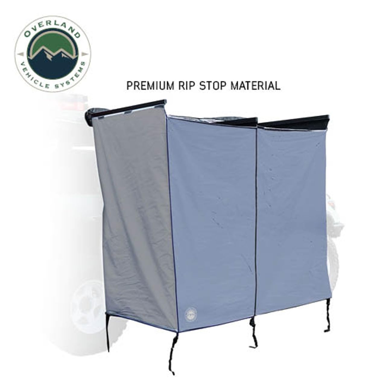 Overland Vehicle Systems HD Nomadic Shower & Privacy Room with Roof - Double Person Quick Deploying - 420D Oxford Rip Stop Fabric - for Car, Truck, SUV, and Trailer - Universal Fitment