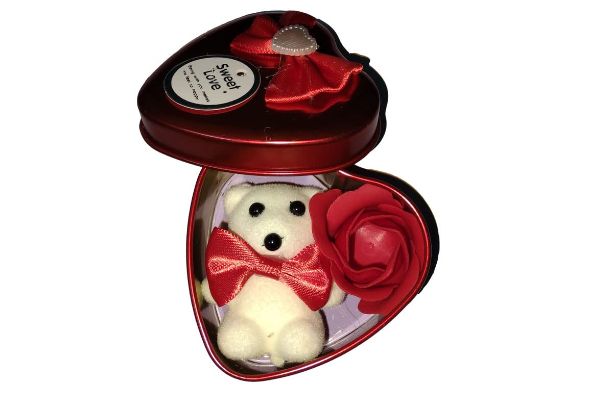 O&R Special & Lovely Little Heart Box with 1 Cute Teddy and 1 Beautiful Red Rose, Valentine Gift, Couple Gift, Lover Gift, Boyfreind, girlfreind, Wife Gift, Birthday Gift, New Year Gift (Red)-image-46