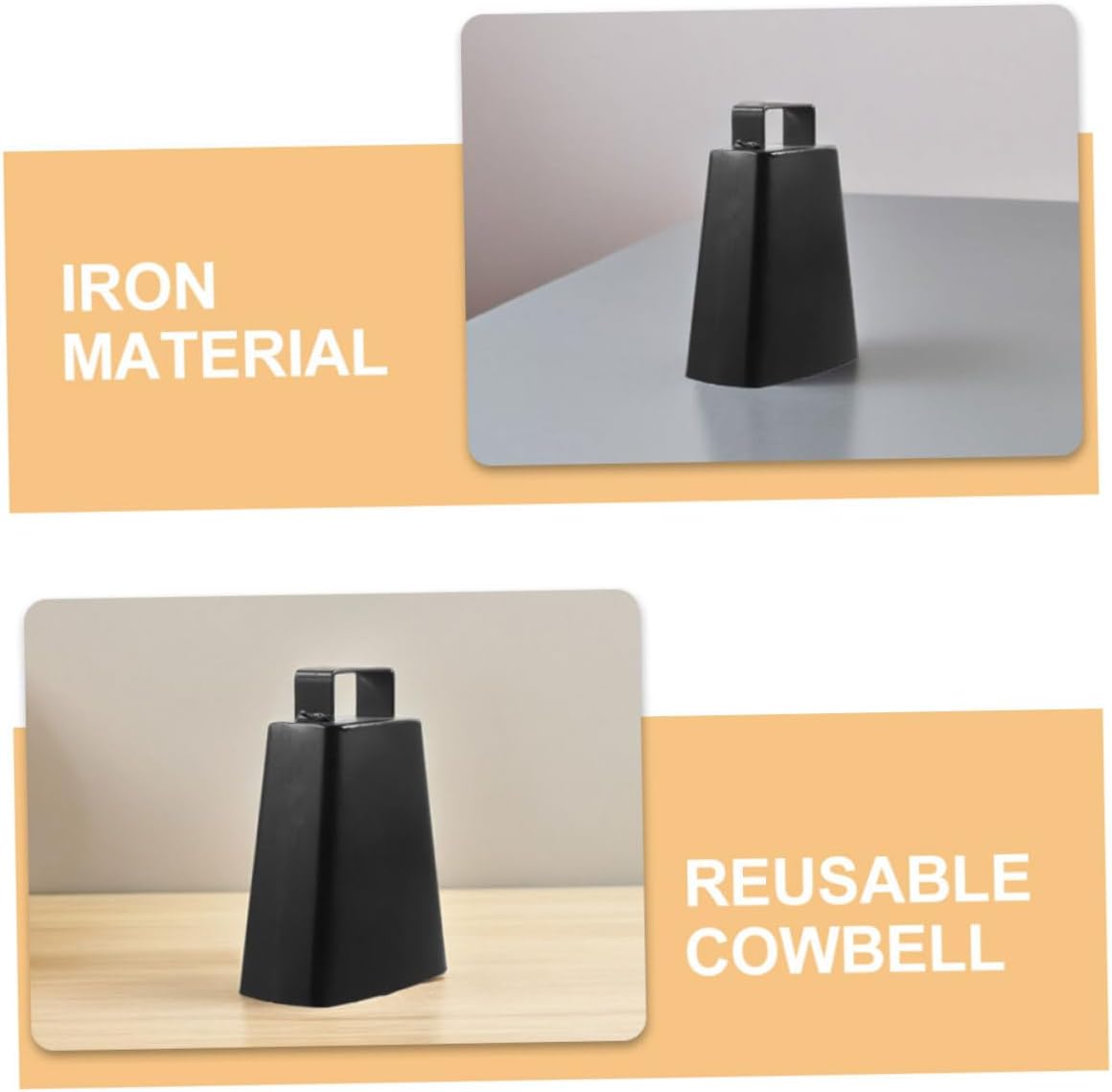 2 Sets Cowbells with Stick Portable Hand Percussion Instrument for Events Music Lightweight and Ergonomic Clear Sound for Cheering and Enjoyment