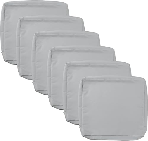 IDEE-HOME - Fundas de cojín para silla de patio, paquete de 4 6 unidades, funda de cojín de asiento al aire libre de 24"X22"X4", solo fundas de