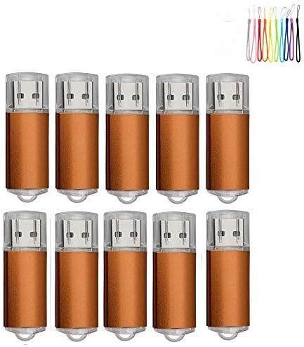 10PCS 2.0/3.0 USB Flash Drive Pen Drive Memory Stick Thumb Stick Pen Black (3.0/16GB, Orange)