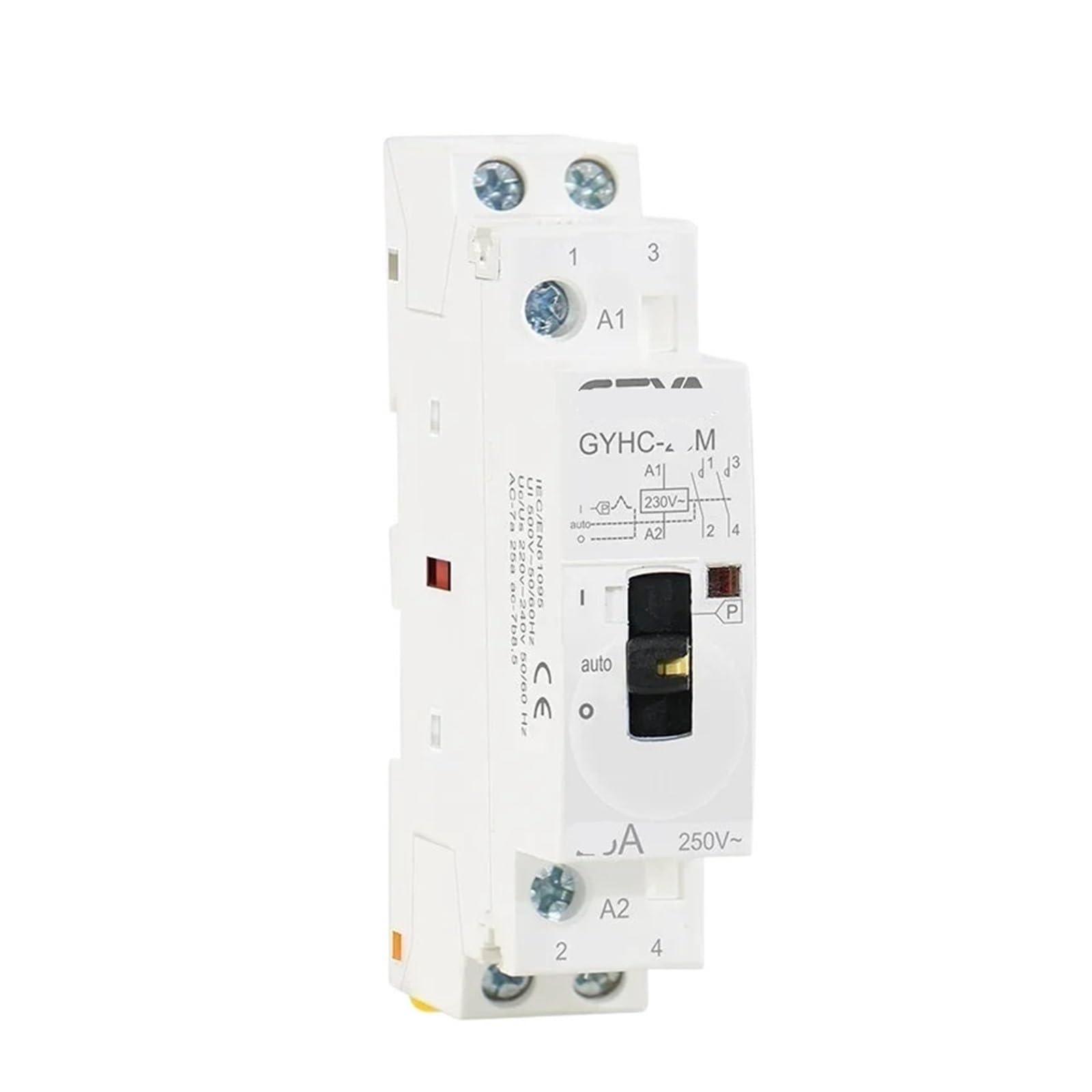 Contacteur modulaire 2P 25A 2NO 220V de tableau électrique
