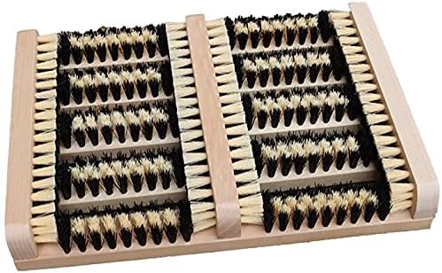 DIVCHI Wooden Outdoor Doormat Boot Scraper - Outside Shoe Scrubber Brush - Cleans Deep Removes All Outdoor Dirt, Snow, Mud and Sand. Construction, Hiking Cleaner